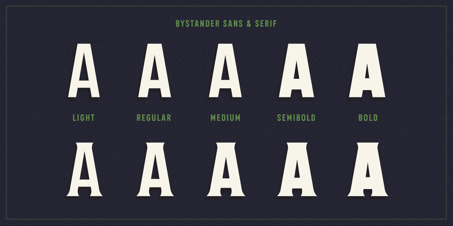 Beispiel einer The Bystander Collection Serif Medium-Schriftart